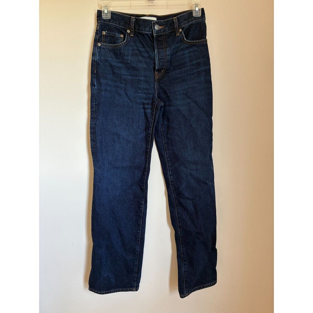 NWOT Zara High-Rise Straight Leg Button-Fly Jeans Dark Wash Size 4